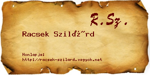 Racsek Szilárd névjegykártya