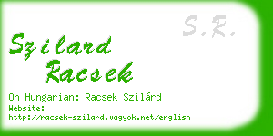 szilard racsek business card