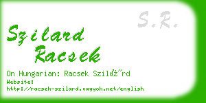 szilard racsek business card